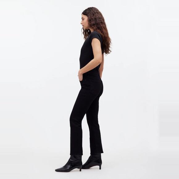 NEW Madewell Mid-Rise Kick Out Crop Jeans Womens size 25 Petite Black Rinse - Picture 5 of 12